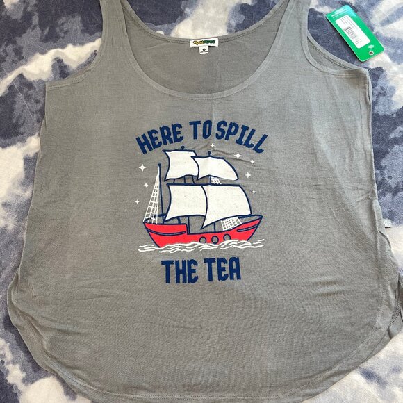 Tipsy Elves 'Spill the Tea' Tank Top NWT sz M - Picture 1 of 6